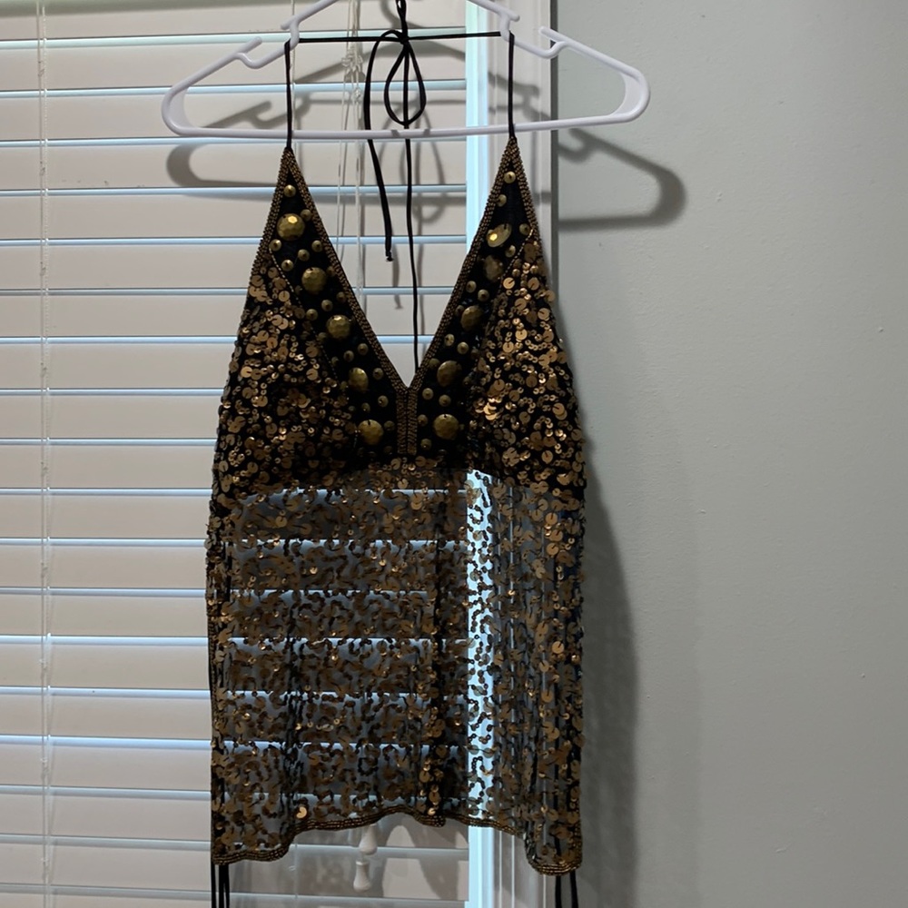 Sequin Venus backless top